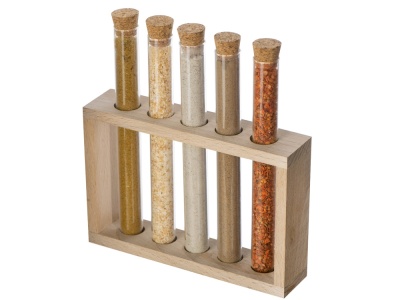 Набор Delish из пяти специй в подставке из бука Набор Delish из пяти специй в подставке из бука