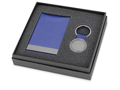 Набор Аллен: визитница, брелок, синий Набор Аллен: визитница, брелок, синий