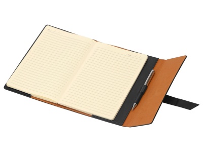 Бизнес-блокнот А5 с клапаном Fabrizio с ручкой, черный Бизнес-блокнот А5 с клапаном Fabrizio с ручкой, черный