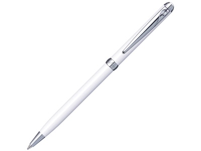 Ручка шариковая Pierre Cardin SLIM с поворотным механизмом, белый/серебро Ручка шариковая Pierre Cardin SLIM с поворотным механизмом, белый/серебро
