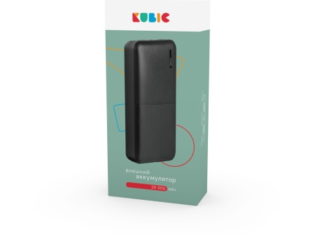 Внешний аккумулятор Kubic PB20Z Black, 20 000 мАч, Soft-touch, черный