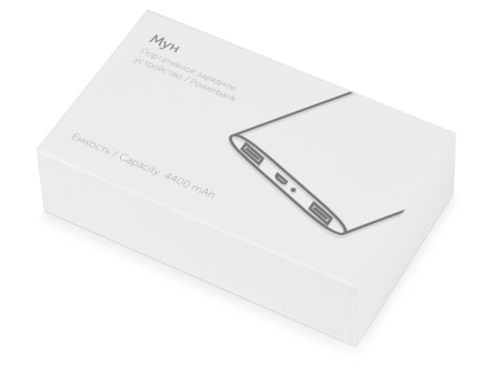 Портативное зарядное устройство Мун с 2-мя USB-портами, 4400 mAh, бронзовый