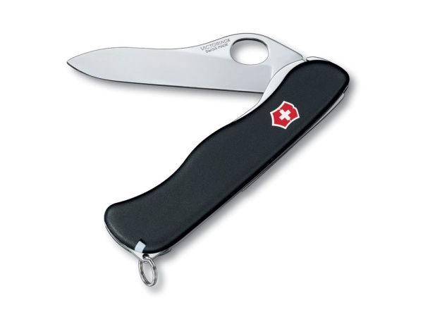 Нож перочинный VICTORINOX Sentinel One Hand, 111 мм, 4 функции, с фиксатором лезвия, чёрный Нож перочинный VICTORINOX Sentinel One Hand, 111 мм, 4 функции, с фиксатором лезвия, чёрный