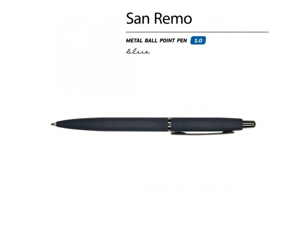 Ручка металлическая шариковая San Remo, софт тач Ручка металлическая шариковая San Remo, софт тач
