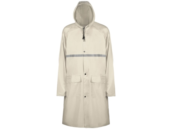 Длиный дождевик Lanai  из полиэстера со светоотражающей тесьмой, молочный Длиный дождевик Lanai  из полиэстера со светоотражающей тесьмой, молочный