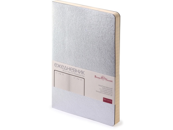 Ежедневник А5 недатированный Megapolis Flex, серебристый Ежедневник А5 недатированный Megapolis Flex, серебристый