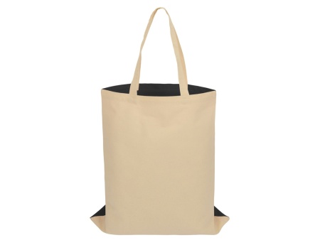 Сумка для шопинга Twin двухцветная из хлопка, 180 г/м2, черный/натуальный