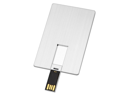 Флеш-карта USB 2.0 16 Gb в виде металлической карты Card Metal, серебристый