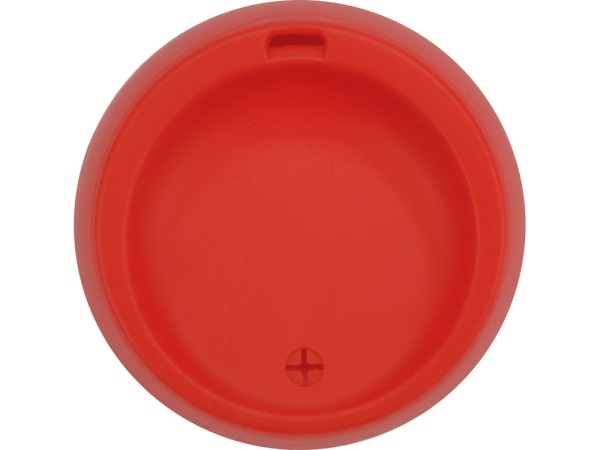 Стеклянный стакан Monday с силиконовой крышкой и манжетой, 350мл, красный