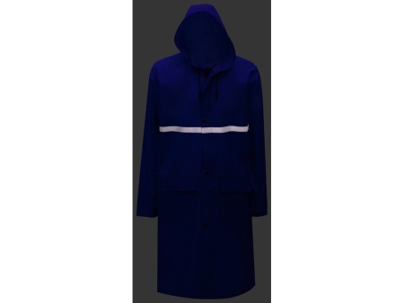 Длиный дождевик Lanai  из полиэстера со светоотражающей тесьмой, кл.синий Длиный дождевик Lanai  из полиэстера со светоотражающей тесьмой, кл.синий