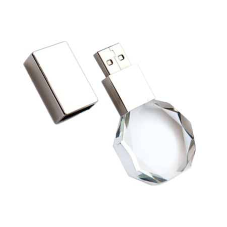 Флешка "Diamond" 16 Гб, белая подсветка