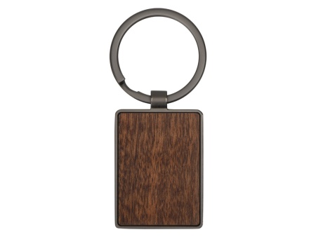 Брелок из темного металла и дерева Timber, черный/темно-коричневый