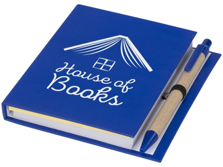 Цветной комбинированный блокнот с ручкой, синий Цветной комбинированный блокнот с ручкой, синий