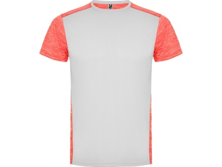 Спортивная футболка Zolder мужская, белый/меланжевый неоновый коралловый