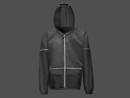 Короткий дождевик Tornado со светоотражающими элементами, белый Короткий дождевик Tornado со светоотражающими элементами, белый