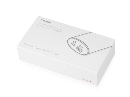 Портативное зарядное устройство Спайк, 8000 mAh, красный