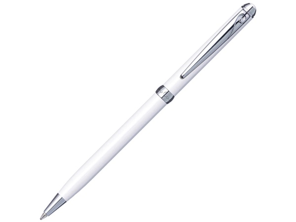 Ручка шариковая Pierre Cardin SLIM с поворотным механизмом, белый/серебро Ручка шариковая Pierre Cardin SLIM с поворотным механизмом, белый/серебро