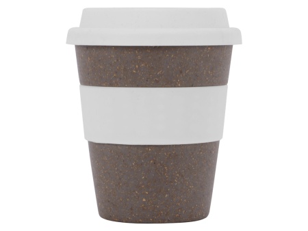 Стакан с силиконовой крышкой Cafe, белый