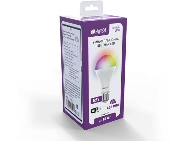 Умная LED лампочка IoT A65 RGB