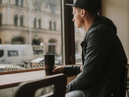 Термос питьевой, вакуумный, бытовой, тм bobber. Объем 0,35 литра. Артикул Tumbler-350 Black Coffee