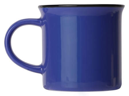 Кружка Countryside с черным ободком, белая внутри, цветная снаружи, синий