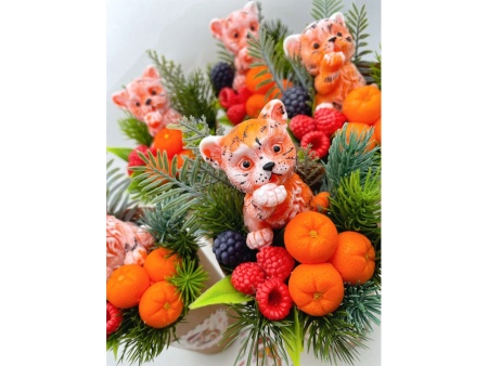 Мыло ручной работы Тигренок в стакане, в подарочном п/э пакете