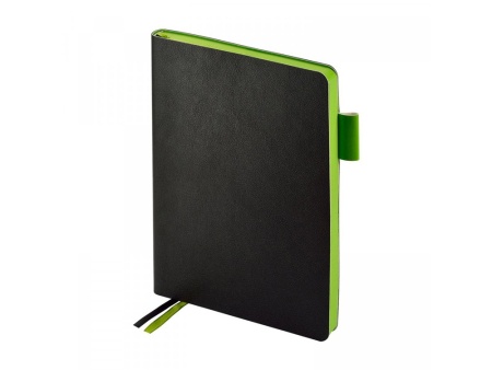 Ежедневник недатированный А5 Boston, черный (обрез зеленое яблоко) Ежедневник недатированный А5 Boston, черный (обрез зеленое яблоко)