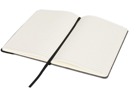 Блокнот А5 с кожаной вставкой, серый/черный Блокнот А5 с кожаной вставкой, серый/черный