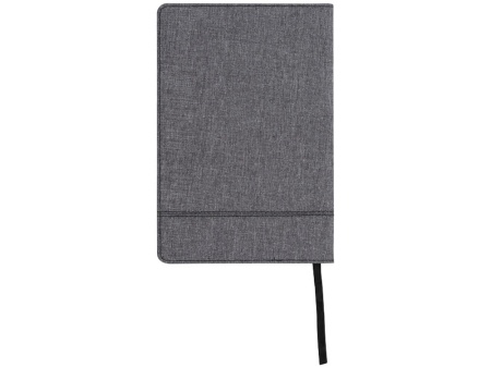 Блокнот А5 с кожаной вставкой, серый/черный Блокнот А5 с кожаной вставкой, серый/черный