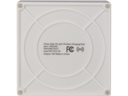 Настольный органайзер с функцией беспроводной зарядки, белый