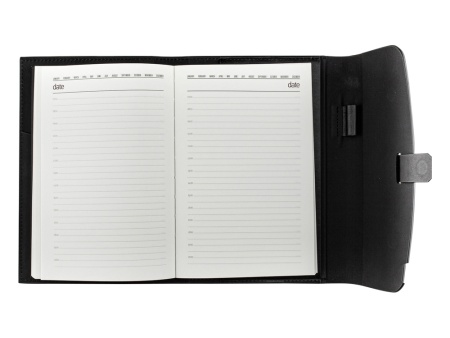 Ежедневник недатированный А5 Senate с магнитным клапаном, черный Ежедневник недатированный А5 Senate с магнитным клапаном, черный
