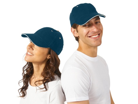 Бейсболка New Castle 6-ти панельная, синий/натуральный