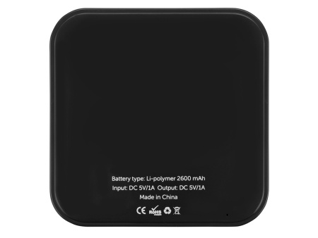 Портативное зарядное устройство (power bank) Квадрум, 2600 mAh, черный