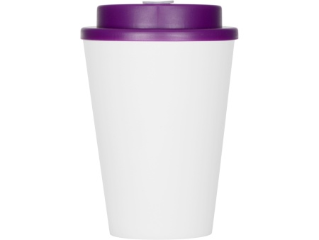 Пластиковый стакан Take away с двойными стенками и крышкой с силиконовым клапаном, 350 мл, белый/фиолетовый Пластиковый стакан Take away с двойными стенками и крышкой с силиконовым клапаном, 350 мл, белый/фиолетовый