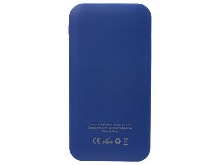 Портативное беспроводное зарядное устройство Impulse, 4000 mAh, синий