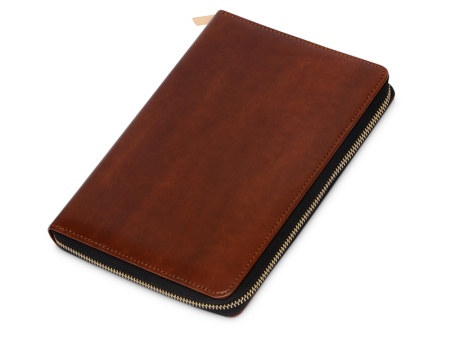 Бизнес-блокнот на молнии А5 Fabrizio, 80 листов,  коричневый Бизнес-блокнот на молнии А5 Fabrizio, 80 листов,  коричневый