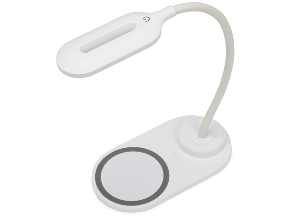 Настольный светильник с беспроводной зарядкой Flamp, белый Настольный светильник с беспроводной зарядкой Flamp, белый