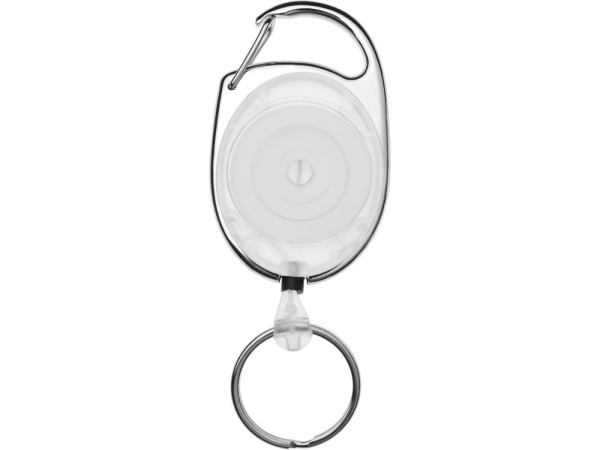 Брелок с ретрактором Demos, белый прозрачный