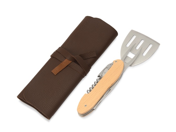 BBQ мультитул Blade 5в1 с деревянными ручками, в чехле BBQ мультитул Blade 5в1 с деревянными ручками, в чехле