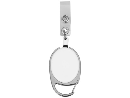 Ретрактор Слип на кнопке, белый/серебристый