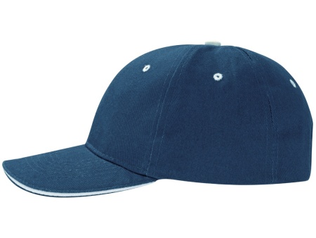 Бейсболка New Castle 6-ти панельная, синий/натуральный