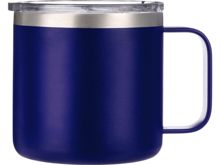 Кружка стальная Alaska с крышкой слайдером, powder coating, синий Кружка стальная Alaska с крышкой слайдером, powder coating, синий