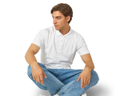 Поло с эластаном Chicago, 200гр пике L, белый