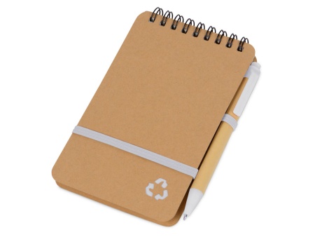 Набор канцелярский с блокнотом и ручкой Masai, белый Набор канцелярский с блокнотом и ручкой Masai, белый