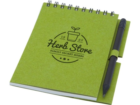 Блокнот Luciano Eco на пружине, с карандашом, маленький, зеленый Блокнот Luciano Eco на пружине, с карандашом, маленький, зеленый