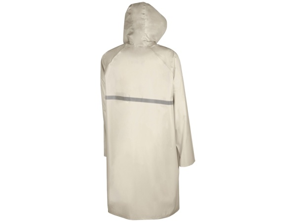 Длиный дождевик Lanai  из полиэстера со светоотражающей тесьмой, молочный Длиный дождевик Lanai  из полиэстера со светоотражающей тесьмой, молочный