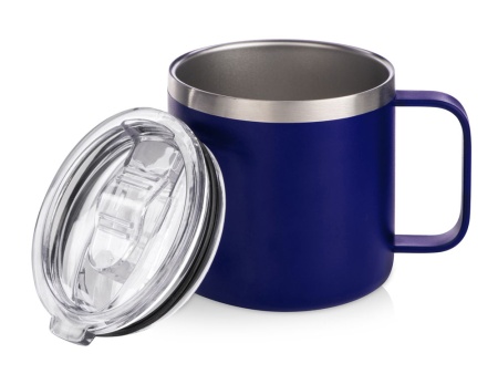 Кружка стальная Alaska с крышкой слайдером, powder coating, синий Кружка стальная Alaska с крышкой слайдером, powder coating, синий