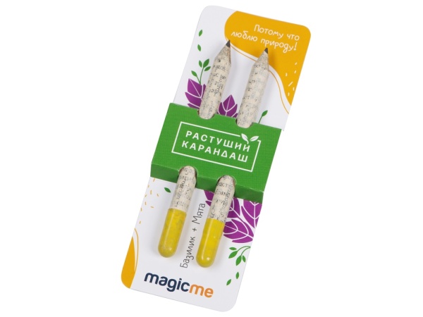 Набор Растущий карандаш mini, 2 шт. с семенами базилика и мяты Набор Растущий карандаш mini, 2 шт. с семенами базилика и мяты