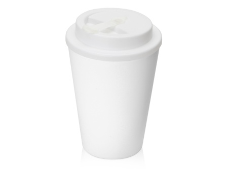 Пластиковый стакан Take away с двойными стенками и крышкой с силиконовым клапаном, 350 мл, белый Пластиковый стакан Take away с двойными стенками и крышкой с силиконовым клапаном, 350 мл, белый