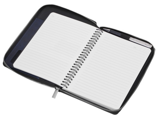 Бизнес-блокнот на молнии А5 Fabrizio с RFID защитой и ручкой Бизнес-блокнот на молнии А5 Fabrizio с RFID защитой и ручкой